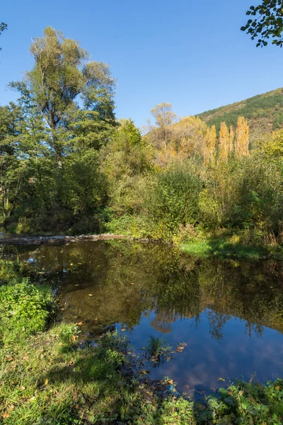 Paesaggio Autunnale Del Fiume Iskar Vicino Lago Pancharevo Sofia Città — Foto Stock