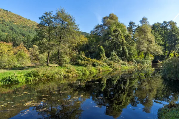 Paesaggio Autunnale Del Fiume Iskar Vicino Lago Pancharevo Sofia Città — Foto Stock