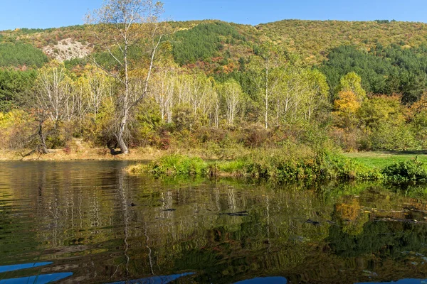 Paesaggio Autunnale Del Fiume Iskar Vicino Lago Pancharevo Sofia Città — Foto Stock