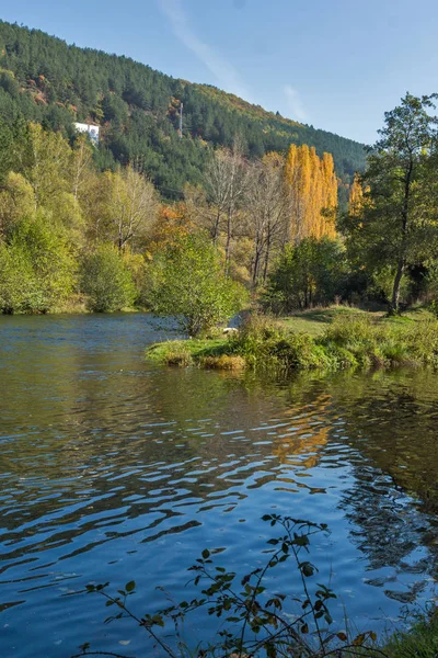 Paesaggio Autunnale Del Fiume Iskar Vicino Lago Pancharevo Sofia Città — Foto Stock