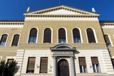 Novi Sad, Voyvodina, Sırbistan - 11 Kasım 2018: Bina Matica Srpska Kültür Merkezi içinde şehir, Novi Sad, Voyvodina, Sırbistan