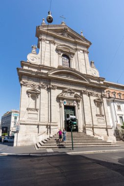 Rome, İtalya - 22 Haziran 2017: şaşırtıcı görünümü Chiesa di Santa Maria della Vittoria Roma, İtalya
