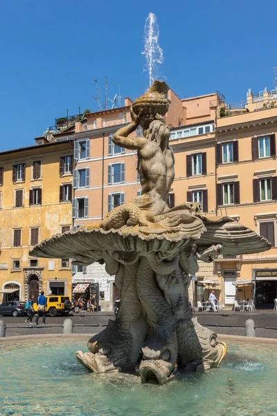 Roma Italia Junio 2017 Increíble Vista Fuente Tritón Piazza Barberini — Foto de Stock