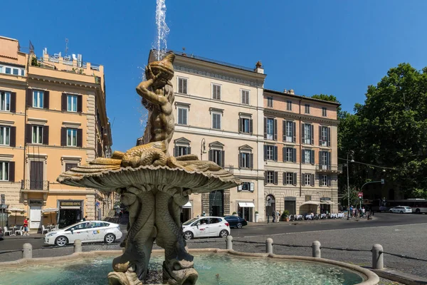 Roma Itália Junho 2017 Vista Incrível Fonte Tritão Piazza Barberini — Fotografia de Stock