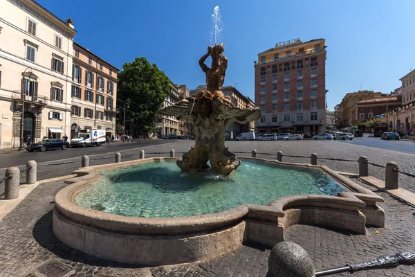 Roma Itália Junho 2017 Vista Incrível Fonte Tritão Piazza Barberini — Fotografia de Stock