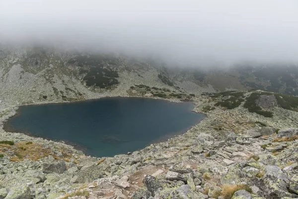 Krajobraz Mgły Nad Musalenski Jezior Gór Riła Bułgaria — Zdjęcie stockowe