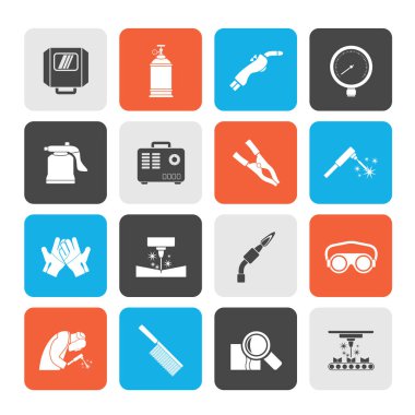 Kaynak ve inşaat araçları simgeler - vektör Icon set