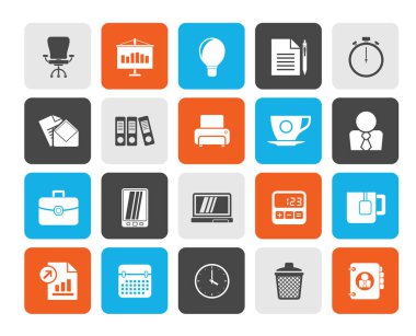 iş ve office nesneleri simgeler - vektör Icon set