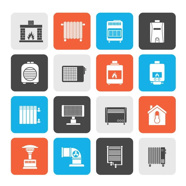 Home Heating Appliances Icons Vector Icon Set — Stock Vector