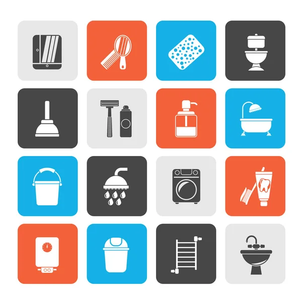 Symbole Für Bad Und Hygieneobjekte Vektor Icon Set — Stockvektor