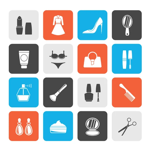 Female Objects Accessories Icons Vector Icon Set — Stock Vector