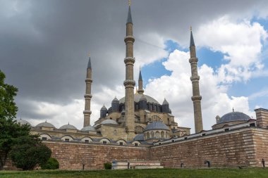 Edirne, Türkiye - 26 Mayıs 2018: 1569 ve 1575 Selimiye Camii Edirne şehri, Doğu Trakya, Türkiye'de arasında inşa