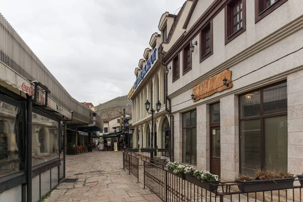 Σκόπια Πγδμ Φεβρουαρίου 2018 Παλιό Παζάρι Παλιά Αγορά Στην Πόλη — Φωτογραφία Αρχείου