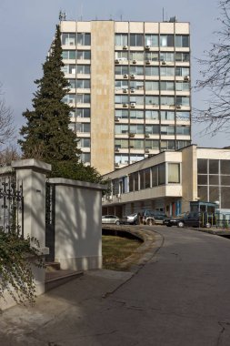 Plovdiv, Bulgaristan - 30 Aralık 2016: Orta meydanda Şehir Plovdiv, Bulgaristan