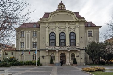 Plovdiv, Bulgaristan - 30 Aralık 2016: Bina City Hall Plovdiv, Bulgaristan