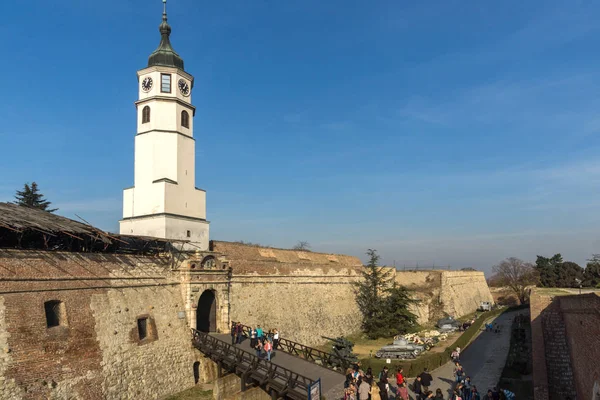 Belgrad Serbia Listopada 2018 Clock Tower Wieża Sahat Belgradzie Fortress — Zdjęcie stockowe