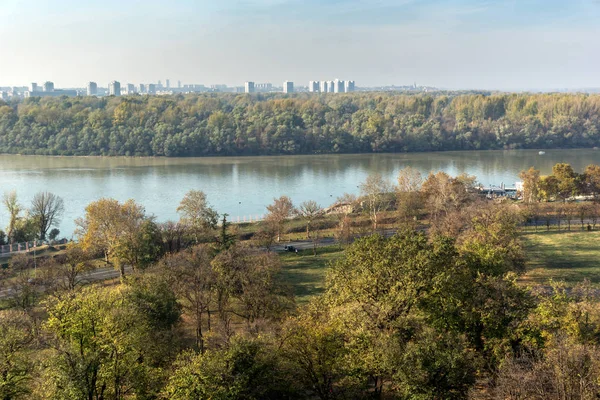 Белград Сербія Листопада 2018 Захід Сонця Панорамою Белград Фортеці Парк — стокове фото