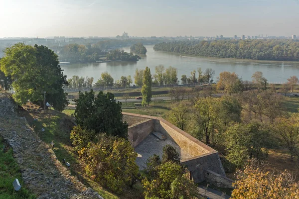 Belgrade Sırbistan Kasım 2018 Gün Batımı Manzarasına Belgrad Kalesi Kalemegdan — Stok fotoğraf