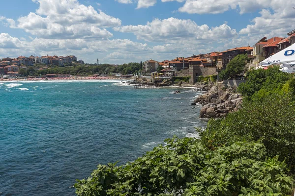 Sozopol Bulharsko Srpna 2018 Úžasné Panorama Pobřežní Ulice Starého Města — Stock fotografie