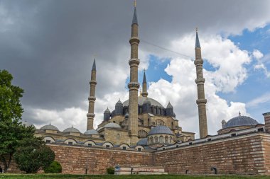 Edirne, Türkiye - 26 Mayıs 2018: Dış görünümü Selimiye cami inşa 1569 ve 1575 arasında şehir, Edirne'Doğu Trakya, Türkiye