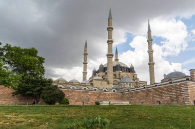 Edirne, Türkiye - 26 Mayıs 2018: Dış görünümü Selimiye cami inşa 1569 ve 1575 arasında şehir, Edirne'Doğu Trakya, Türkiye