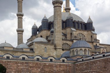 Edirne, Türkiye - 26 Mayıs 2018: Dış görünümü Selimiye cami inşa 1569 ve 1575 arasında şehir, Edirne'Doğu Trakya, Türkiye