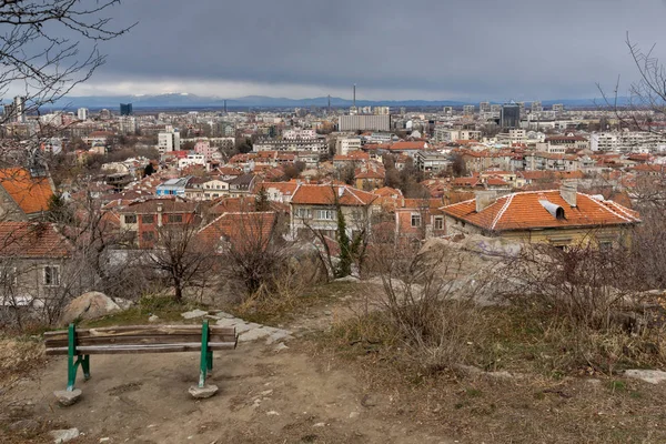 Plovdiv Bulgaristan Aralık 2016 Panoramik Şehir Plovdiv Sahat Tepe Hill — Stok fotoğraf