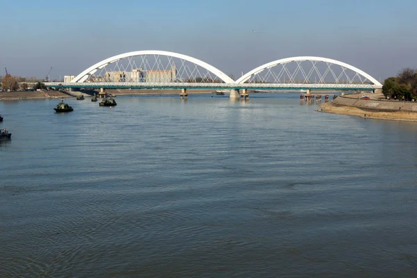 Novi Sad Vojvodina Serbia November 2018 Danube River Passing City — Stock Photo, Image