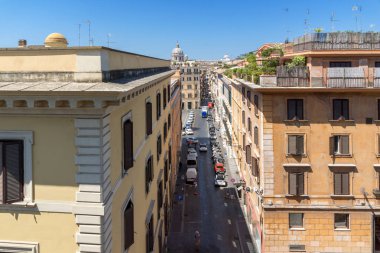 Rome, İtalya - 22 Haziran 2017: Tipik ev ve binalar City Roma, İtalya