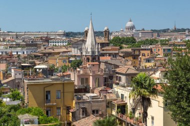 Rome, İtalya - 22 Haziran 2017: Şaşırtıcı Panorama Viale del Belvedere üzerinden şehir Roma, İtalya