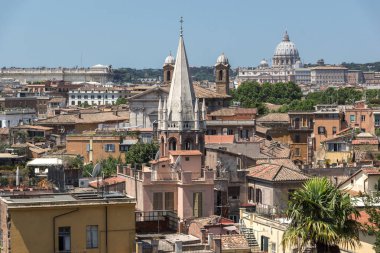Rome, İtalya - 22 Haziran 2017: Şaşırtıcı Panorama Viale del Belvedere üzerinden şehir Roma, İtalya