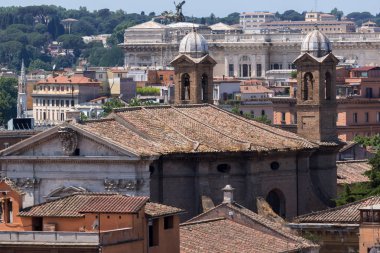 Rome, İtalya - 22 Haziran 2017: Şaşırtıcı Panorama Viale del Belvedere üzerinden şehir Roma, İtalya