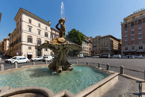 Rome Italy June 2017 Amazing View Triton Fountain Piazza Barberini — Stock Photo, Image