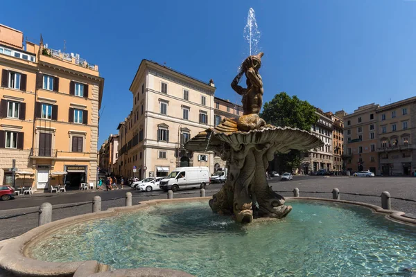 Roma Italia Junio 2017 Increíble Vista Fuente Tritón Piazza Barberini — Foto de Stock