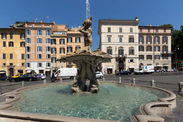 Roma Italia Junio 2017 Increíble Vista Fuente Tritón Piazza Barberini — Foto de Stock