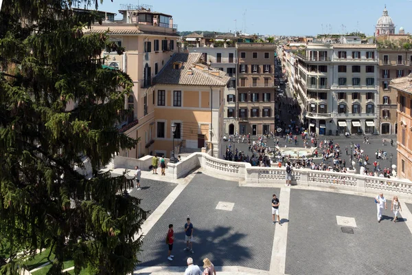 Roma Italia Junio 2017 Increíble Vista Fuente Tritón Piazza Barberini — Foto de Stock