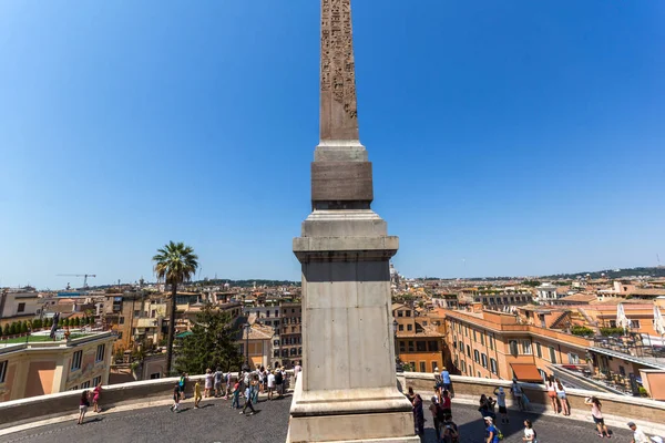 Roma Itália Junho 2017 Fantástica Vista Escadaria Espanhola Obelisco Sallustiano — Fotografia de Stock