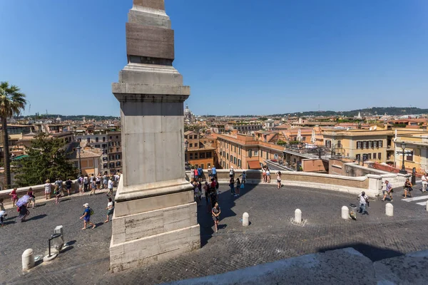 Roma Italia Giugno 2017 Incredibile Veduta Piazza Spagna Obelisco Sallustiano — Foto Stock
