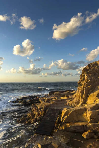 Amazing Sunset Landscape Rocks Coastline Chernomorets Burgas Region Bulgaria — Stok Foto