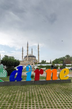 Edirne, Türkiye - 26 Mayıs 2018: Dış görünümü Selimiye cami inşa 1569 ve 1575 arasında şehir, Edirne'Doğu Trakya, Türkiye