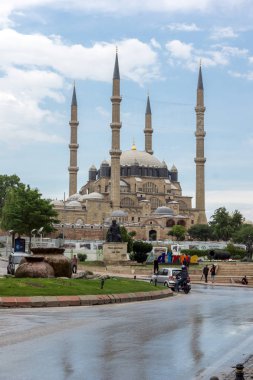 Edirne, Türkiye - 26 Mayıs 2018: Dış görünümü Selimiye cami inşa 1569 ve 1575 arasında şehir, Edirne'Doğu Trakya, Türkiye