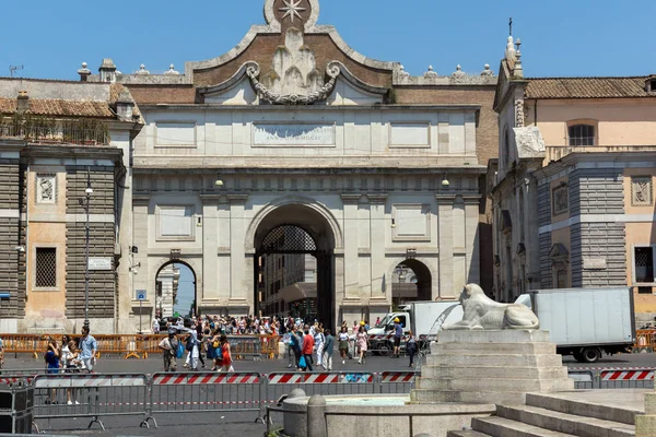 Rom Italien Juni 2017 Fantastisk Panorama Till Piazza Del Popolo — Stockfoto