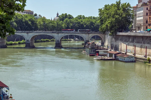 Roma Italia Giugno 2017 Incredibile Vista Panoramica Sul Fiume Tevere — Foto Stock