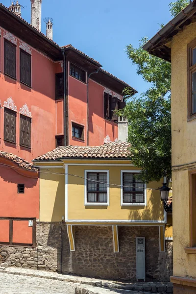 Plovdiv Bulgaria July 2018 Street Houses Period Bulgarian Revival Old — Stock Photo, Image