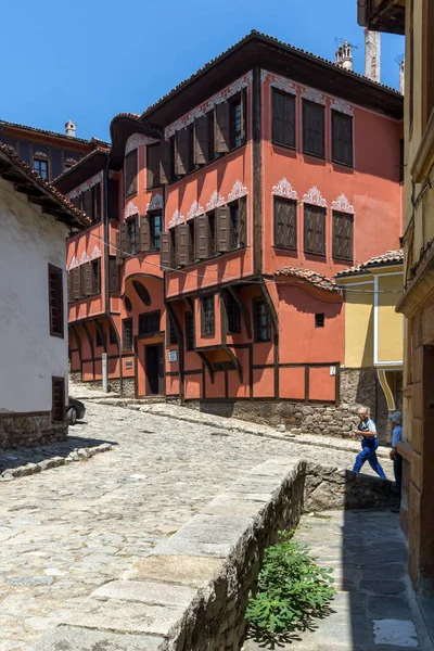 Plovdiv Bulgarije Juli 2018 Straat Huizen Uit Periode Van Bulgaarse — Stockfoto