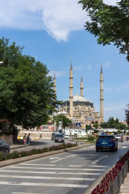 Edirne, Türkiye - 26 Mayıs 2018: Dış görünümü Selimiye cami inşa 1569 ve 1575 arasında şehir, Edirne'Doğu Trakya, Türkiye