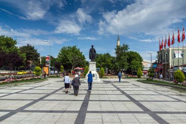 Edirne, Turkey - 26 Mayıs 2018: Edirne şehri, Doğu Trakya, Türkiye'nin ortasındaki tipik sokak