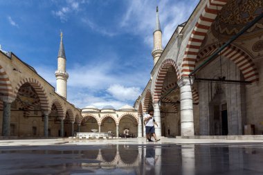 Edirne, Türkiye - 26 Mayıs 2018: Uc Serefeli Camii Edirne şehri, Doğu Trakya, Türkiye'nin Merkez Camii