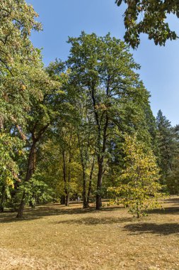 Sofia, Bulgaristan-17 Eylül 2017: Peyzaj Park Vrana - Sofya, Bulgaristan şehirde eski Kraliyet Sarayı çevresinde