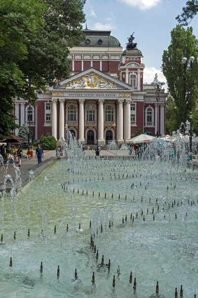 Sofia Bulgarien Maj 2018 Fontän Framför Nationella Teatern Ivan Vazov — Stockfoto